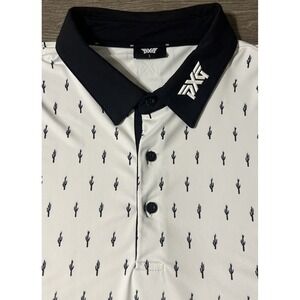 PXG Parsons Xtreme Golf Performance Comfort Cactus Print White Polo Size Large